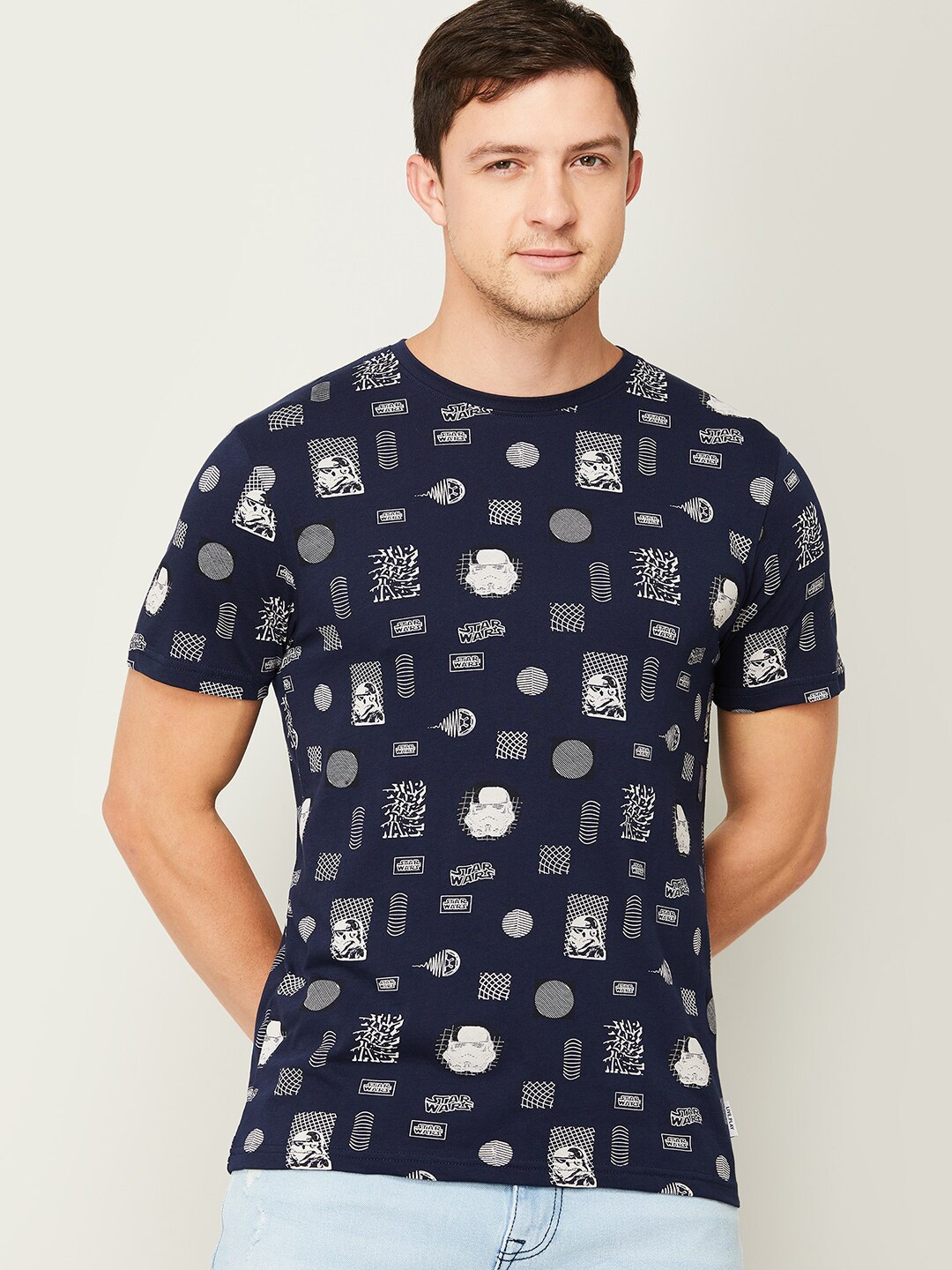 

Fame Forever by Lifestyle Men Navy Blue Star Wars Printed T-shirt