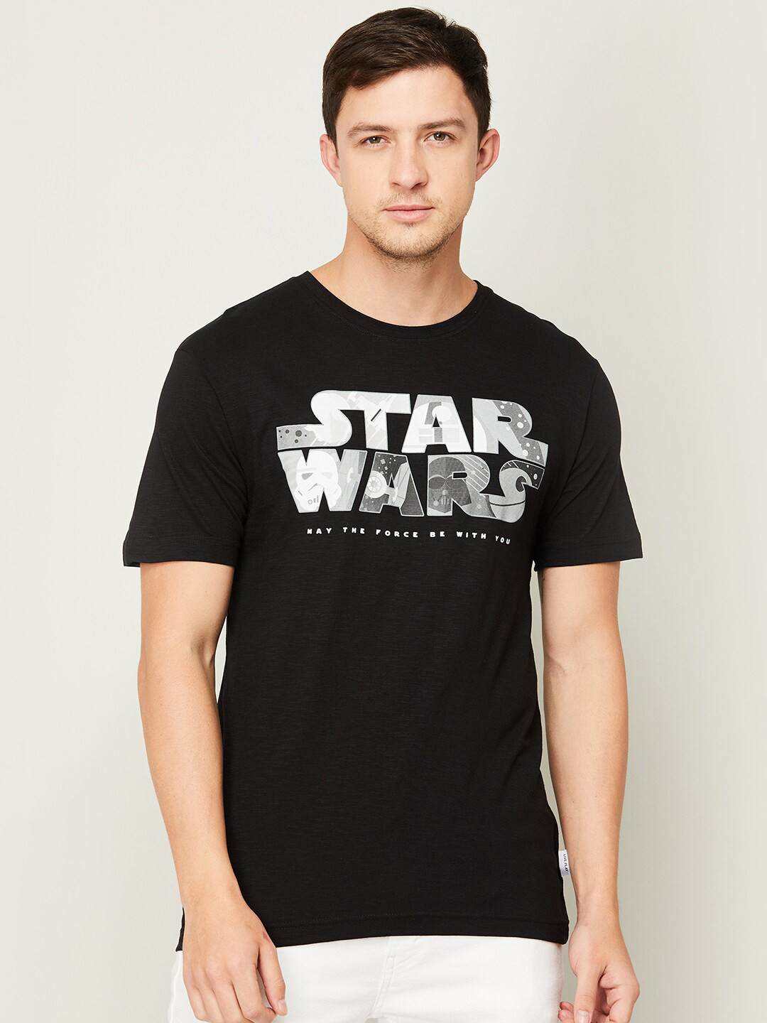 

Fame Forever by Lifestyle Men Black & Grey Typography Star Wars Printed T-shirt