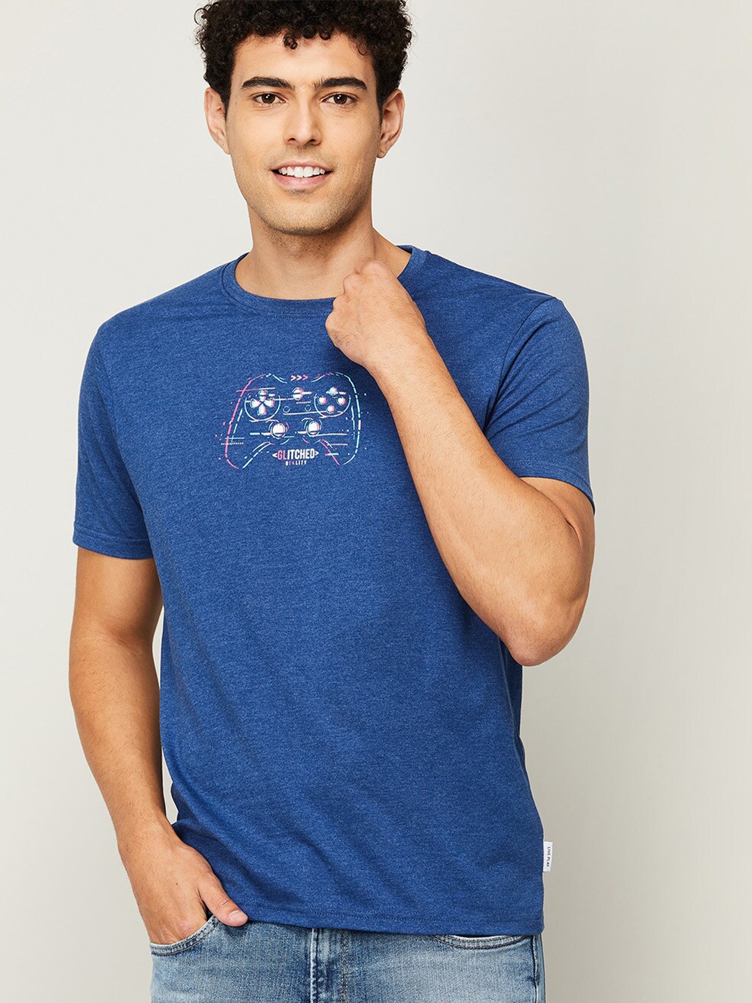 

Fame Forever by Lifestyle Men Blue Gaming Printed T-shirt & Plus Size
