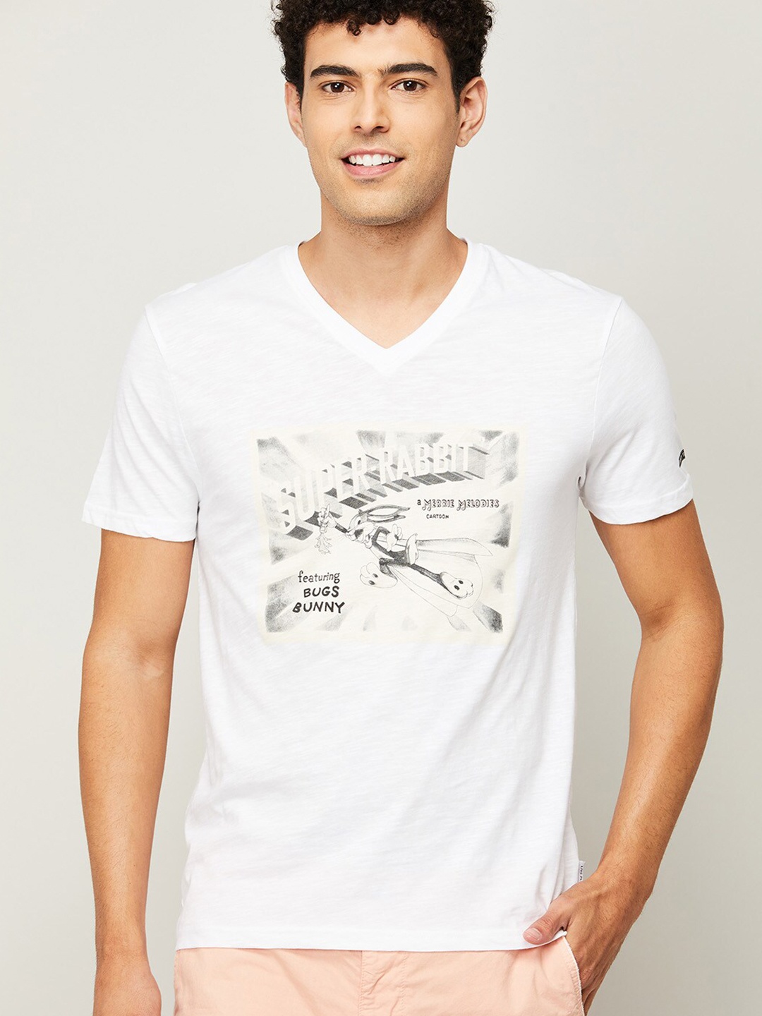 

Fame Forever by Lifestyle Men White Typography Printed Cotton T-shirt