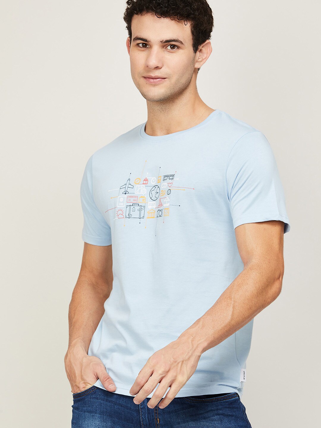 

Fame Forever by Lifestyle Men Blue Printed T-shirt