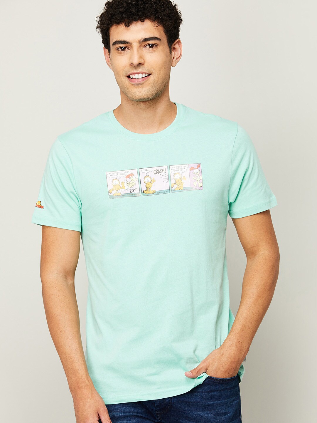 

Fame Forever by Lifestyle Men Blue Typography Printed Applique T-shirt