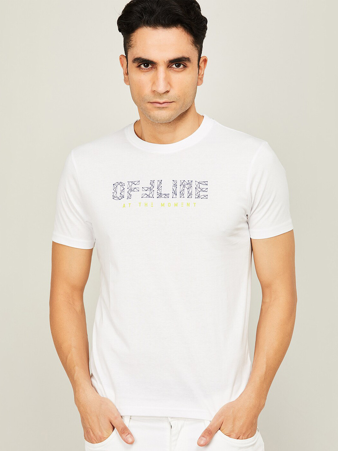 

Fame Forever by Lifestyle Men White Typography Printed T-shirt