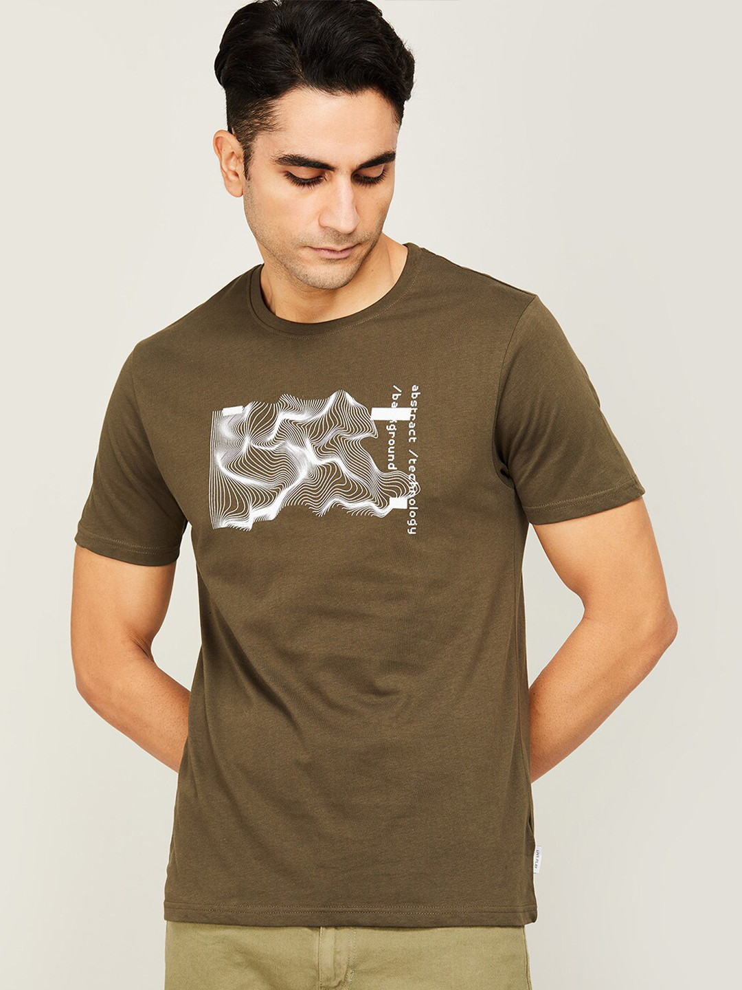 

Fame Forever by Lifestyle Men Olive Green Printed T-shirt