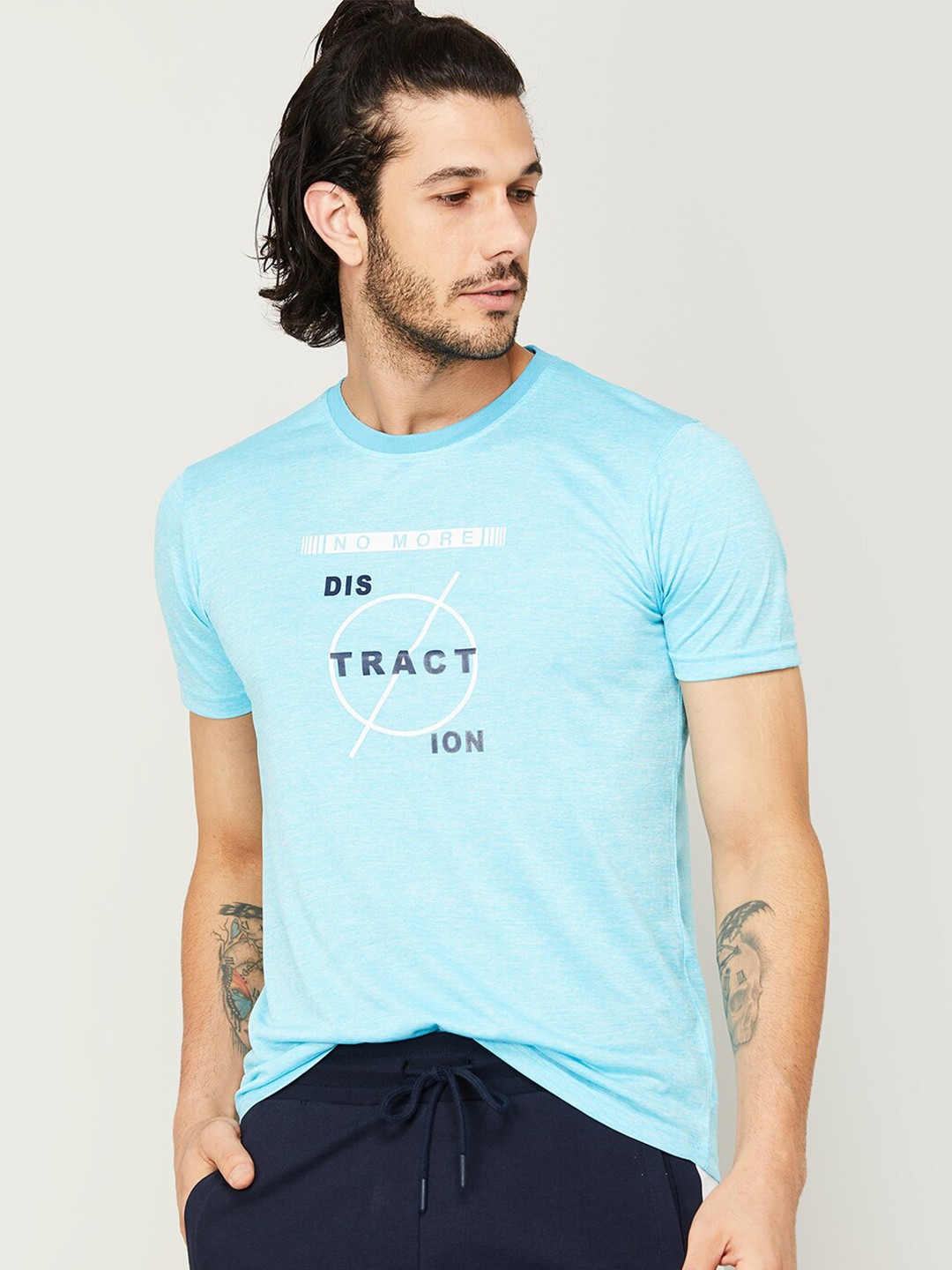 

Fame Forever by Lifestyle Men Blue Typography Printed T-shirt