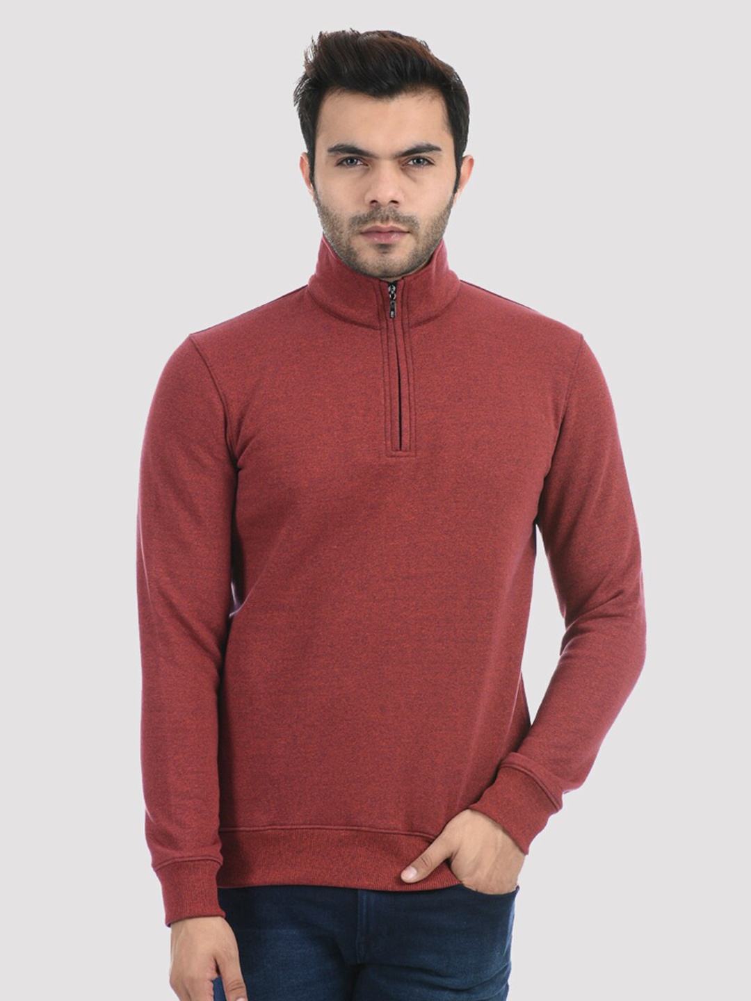 

ONEWAY Men Maroon Sweatshirt