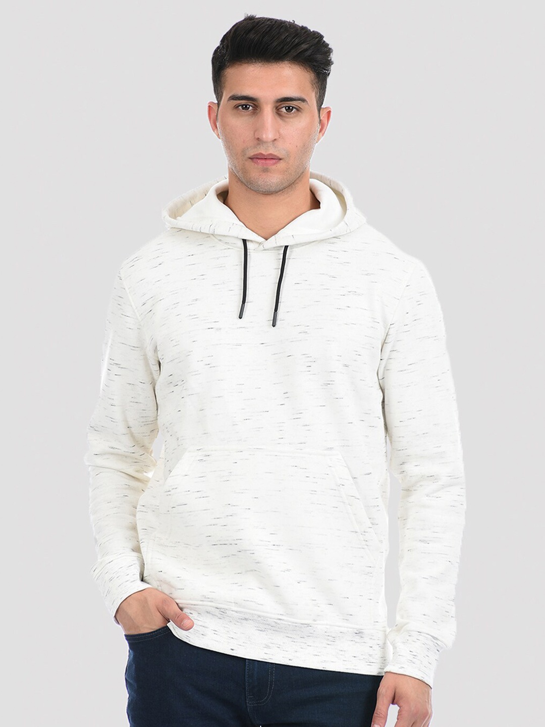 

ONEWAY Men Off White Hooded Sweatshirt