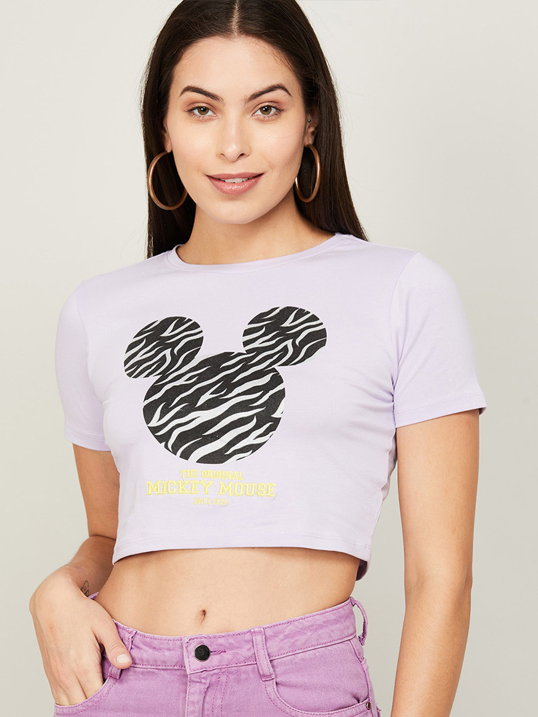 

Ginger by Lifestyle Women Purple Printed T-shirt