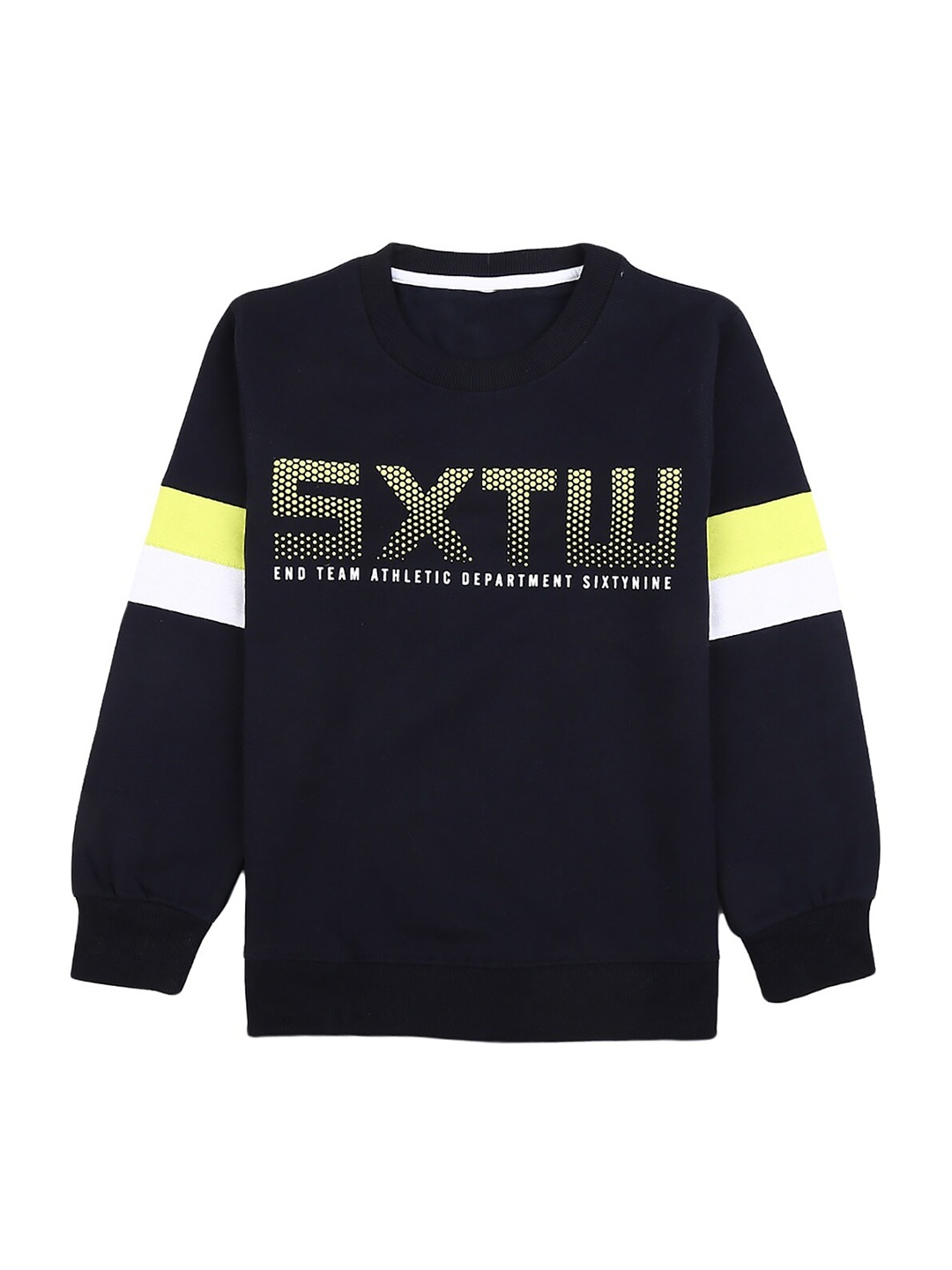 

V-Mart Boys Navy Blue Typography Printed T-shirt