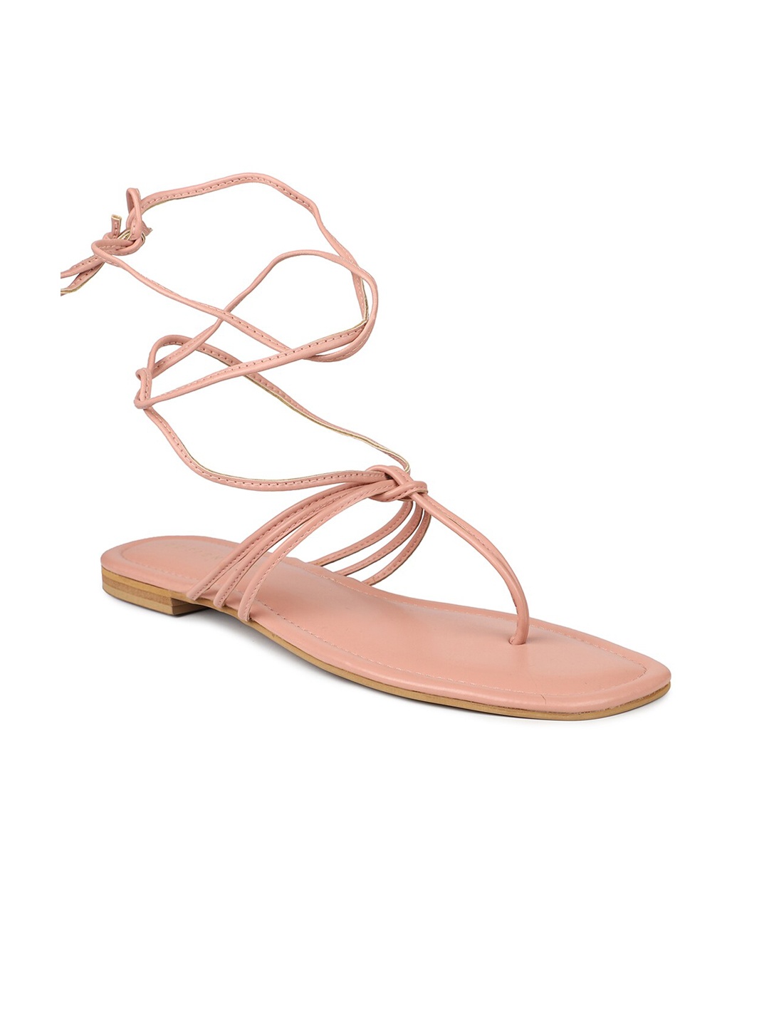 

DESIGN CREW Women Peach T-Strap Flats