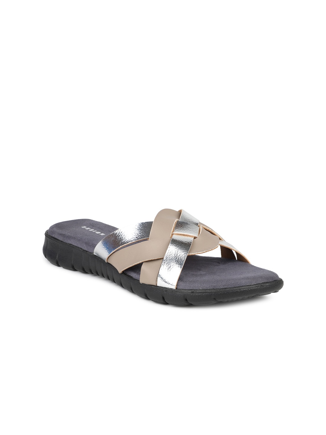 

DESIGN CREW Women Grey Buckles Flats