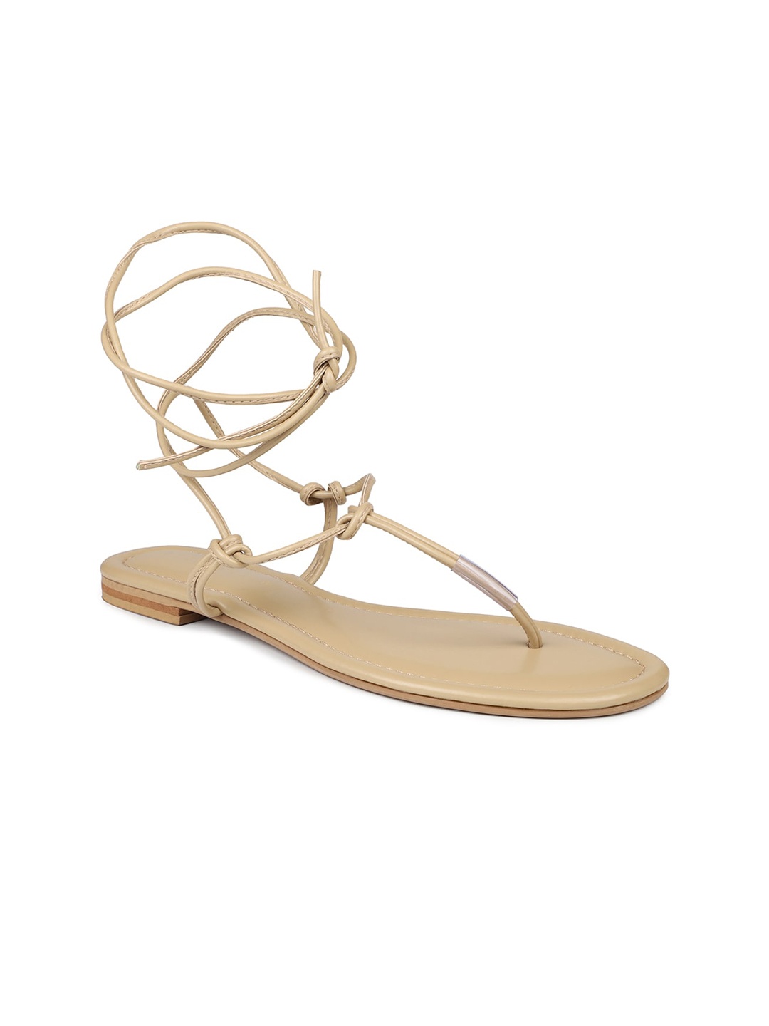 

DESIGN CREW Women Beige Buckles Flats