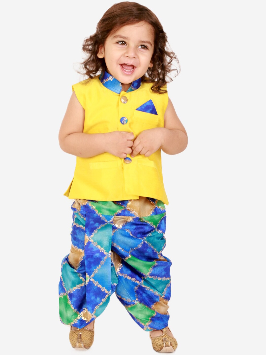 

KID1 Boys Yellow Top with Dhoti Pants