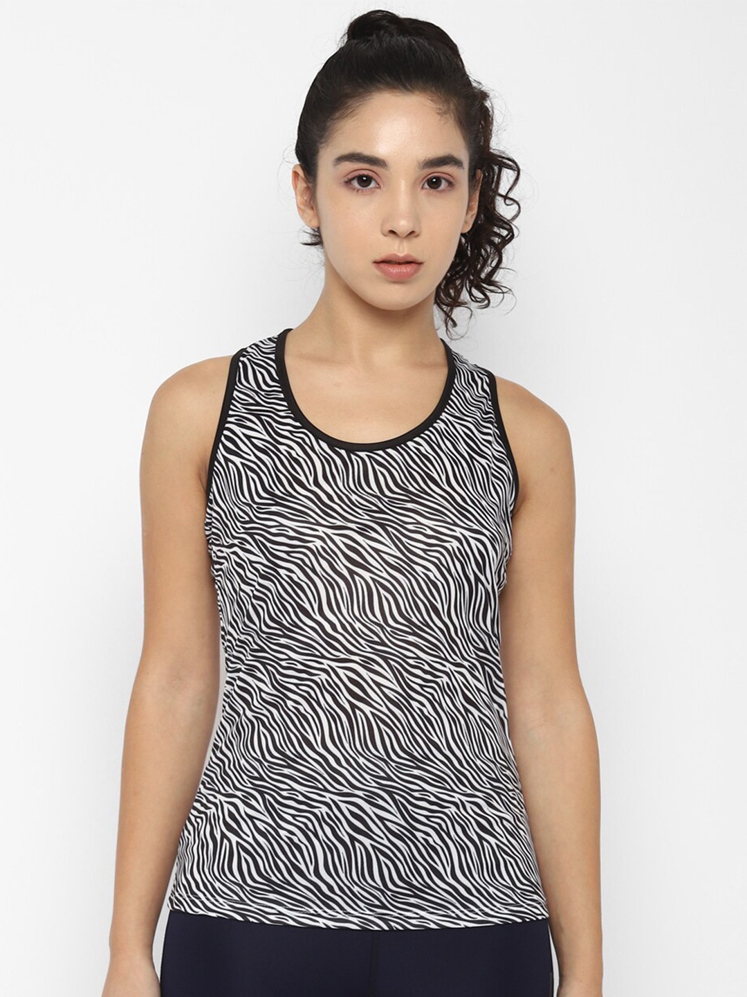

OFF LIMITS Women Black & White Printed Cotton T-shirt
