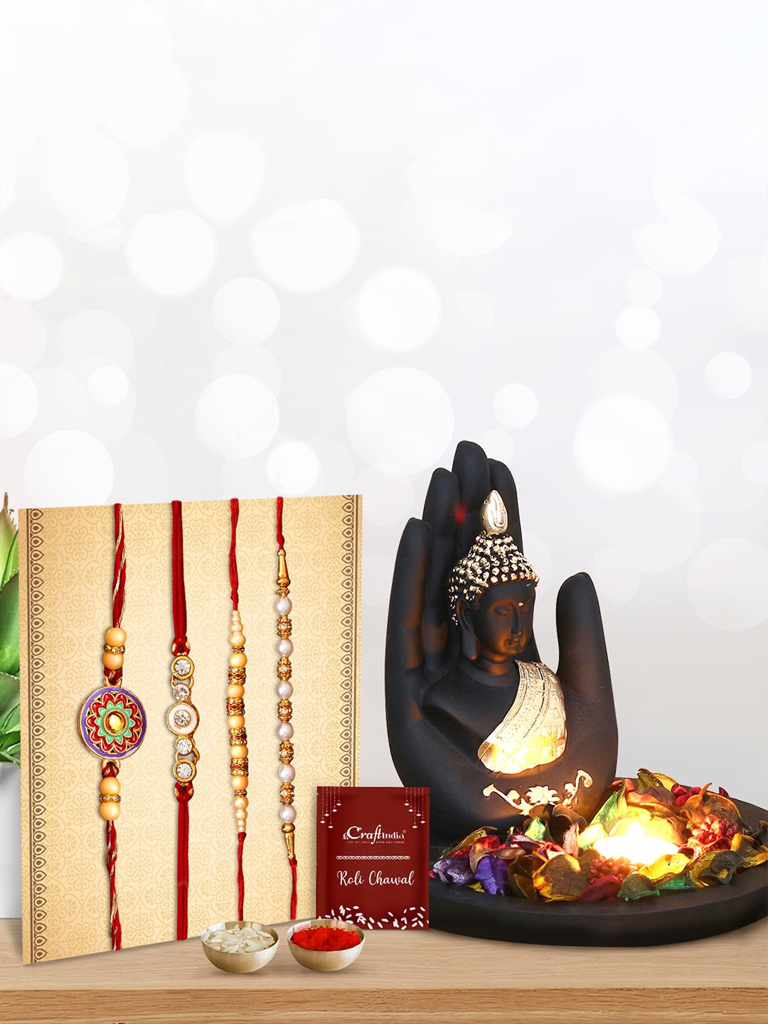 

eCraftIndia Set of 4 Rakhi Pack, Multi