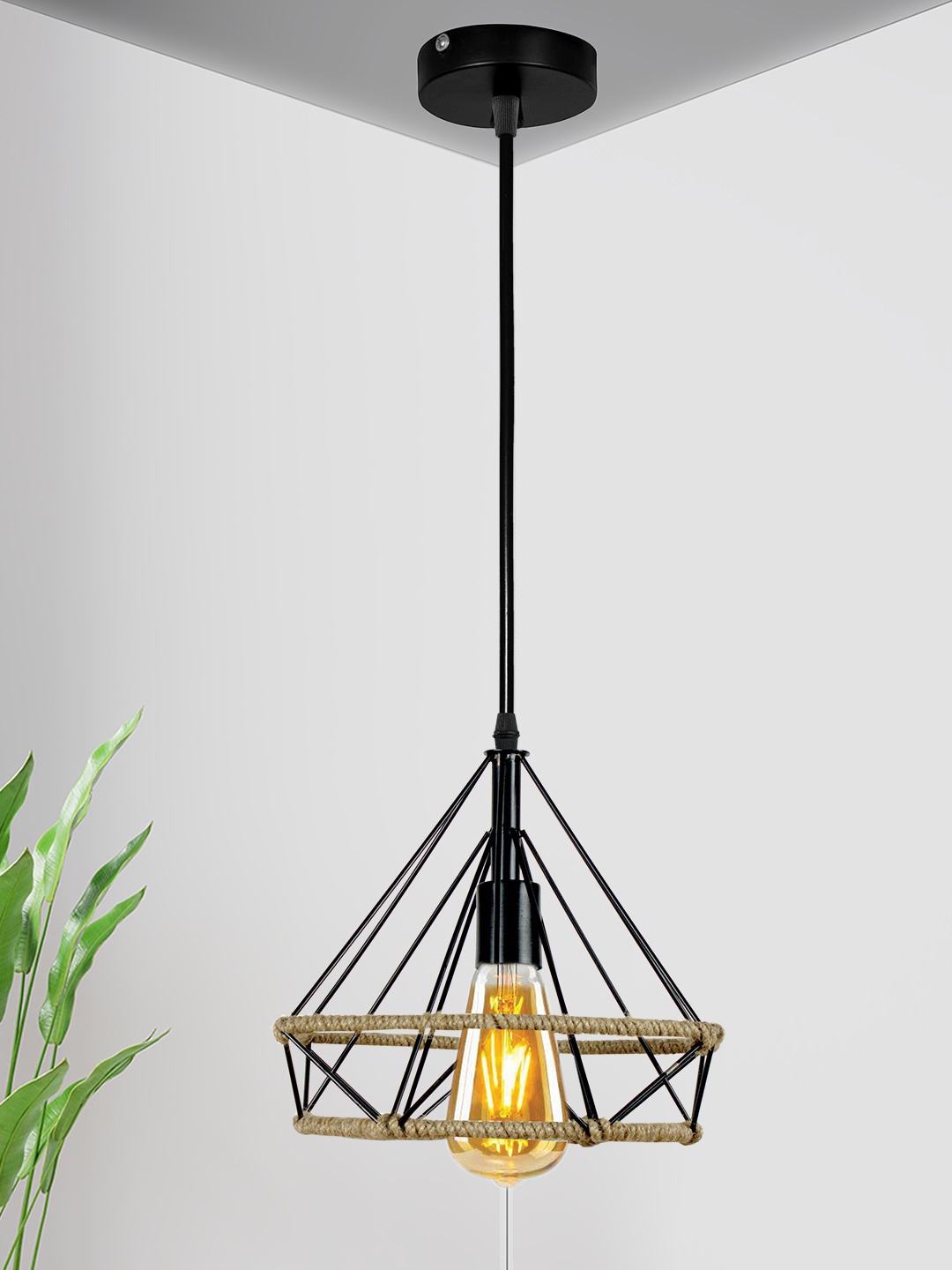 

Home Craft Theme Black Diamond Metal Ceiling Hanging Lamp