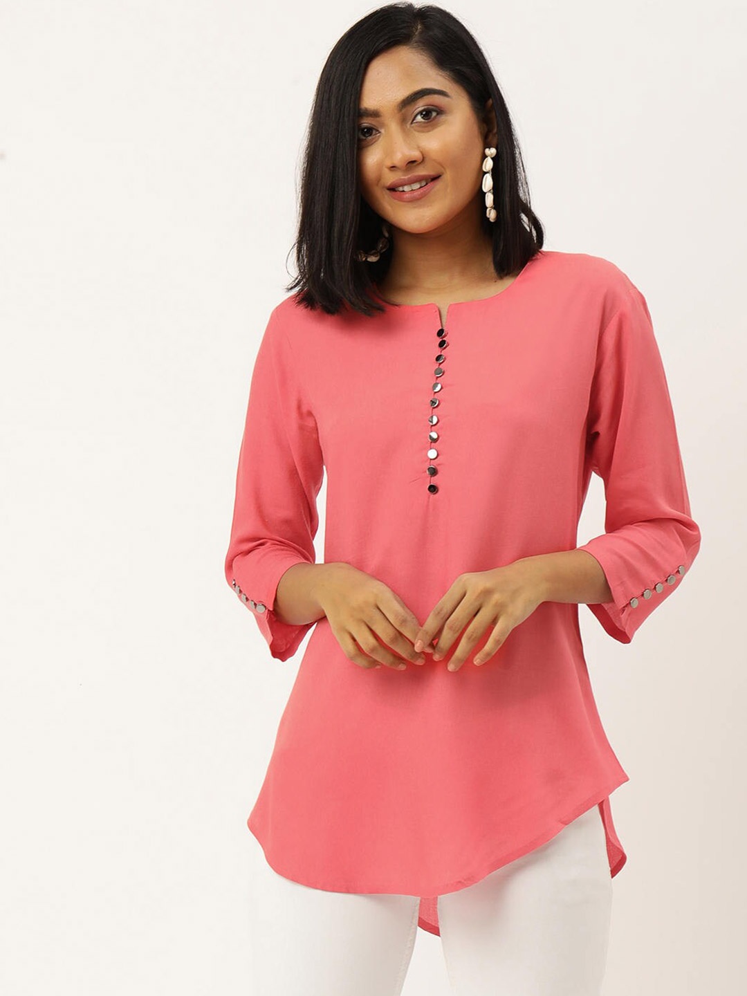 

ZOLA Women Pink Solid Tunic