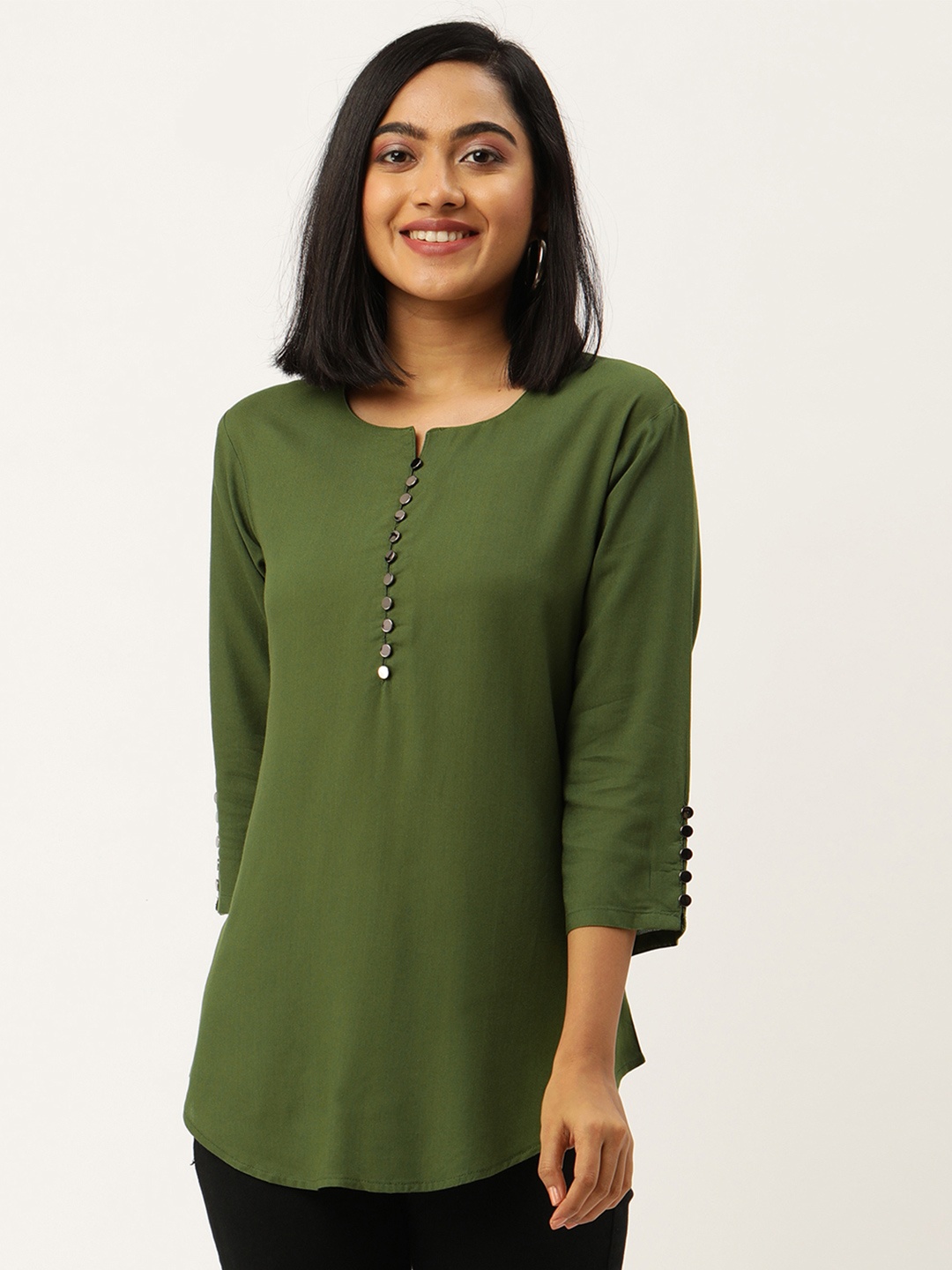 

ZOLA Women Olive Green Tunic