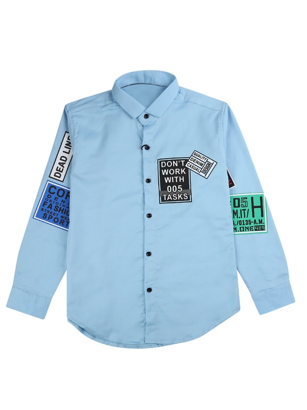 

V-Mart Boys Blue Printed Casual Shirt
