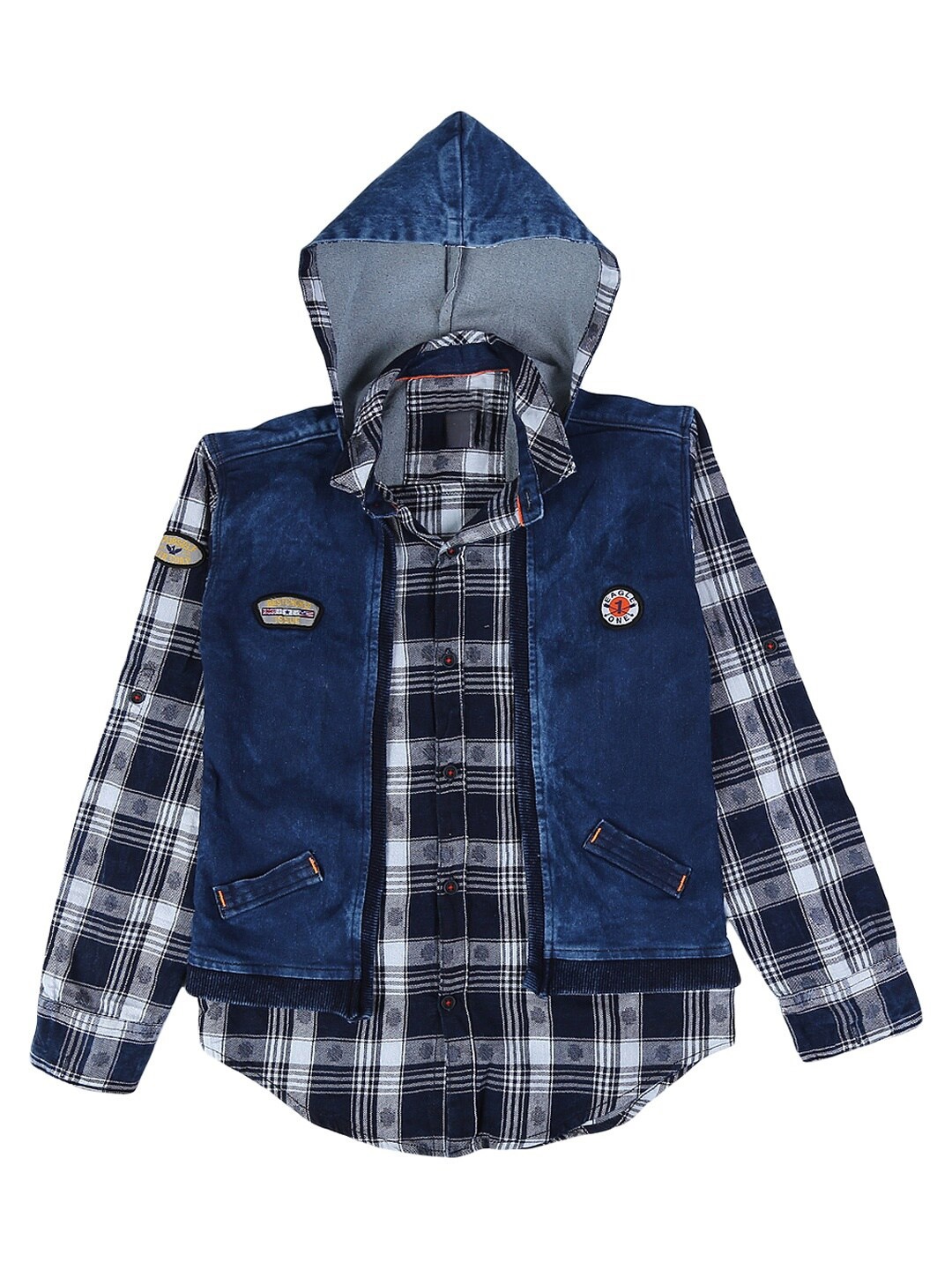 

V-Mart Boys White Tartan Checks Checked Casual Shirt