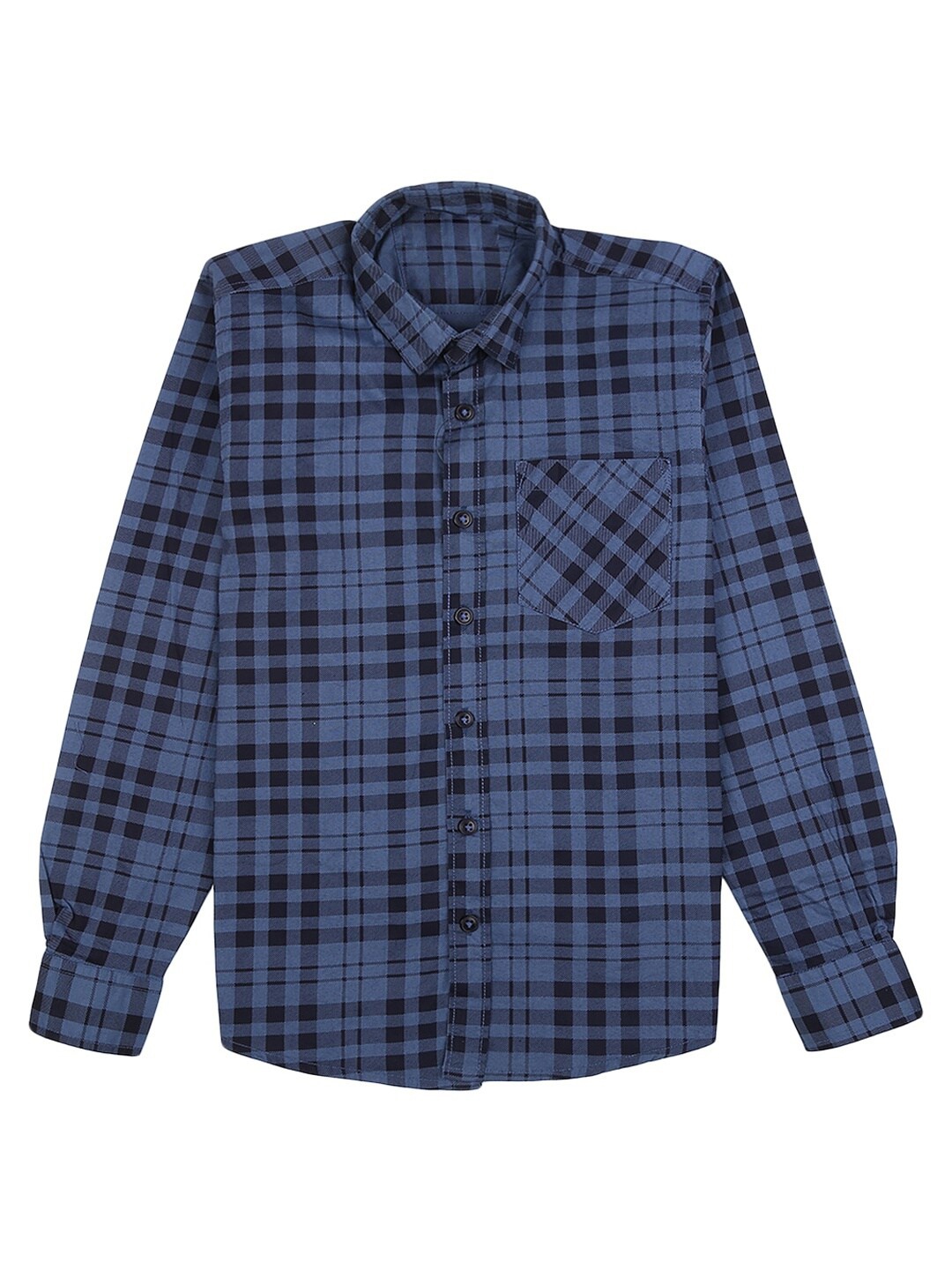 

V-Mart Kids-Boys Blue Tartan Checks Checked Casual Shirt