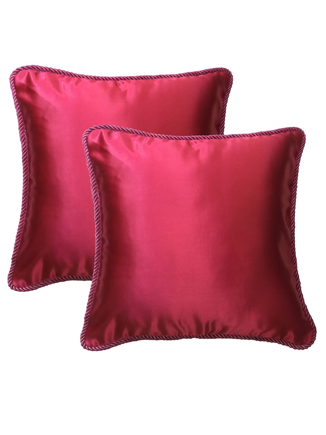 

Lushomes Pink Set of 2 Square Cushion Covers