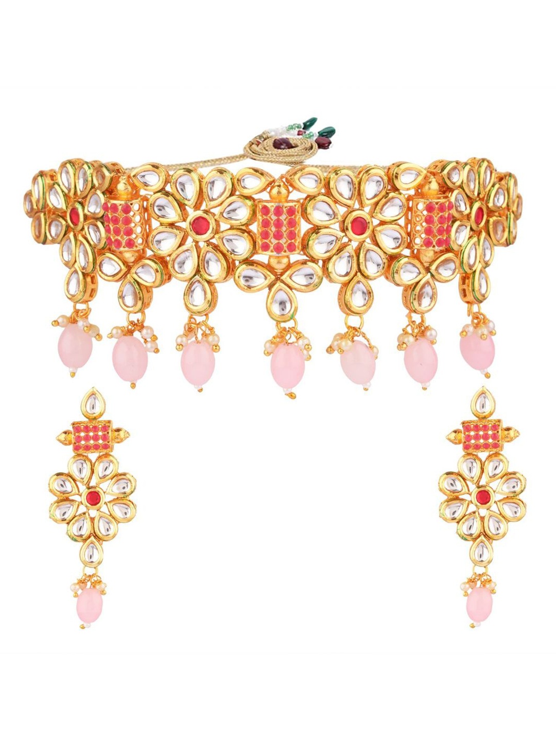 

Efulgenz Pink & Gold-Plated Jewellery Set