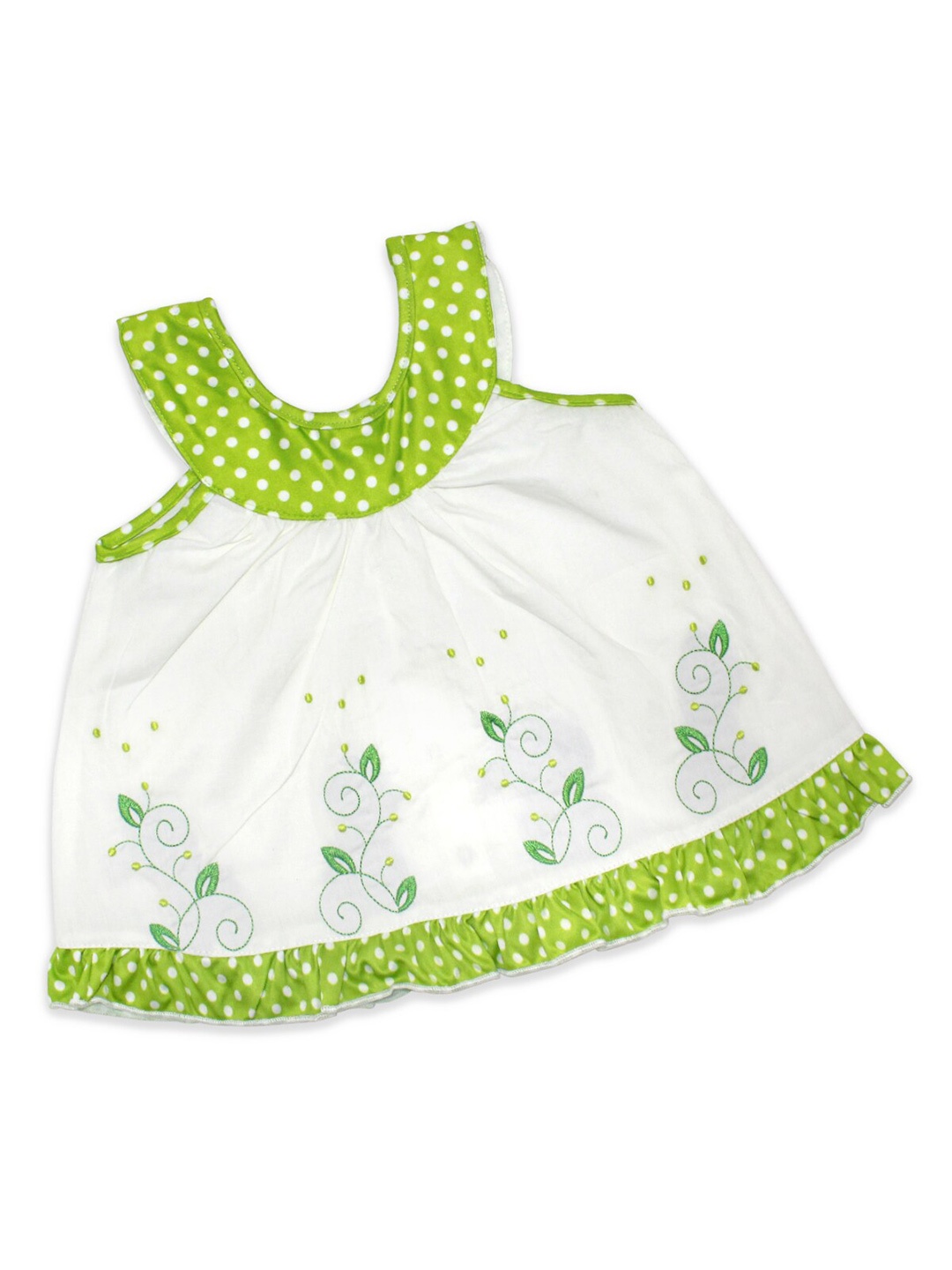 

Born Babies Green & White Floral A-Line Mini Dress