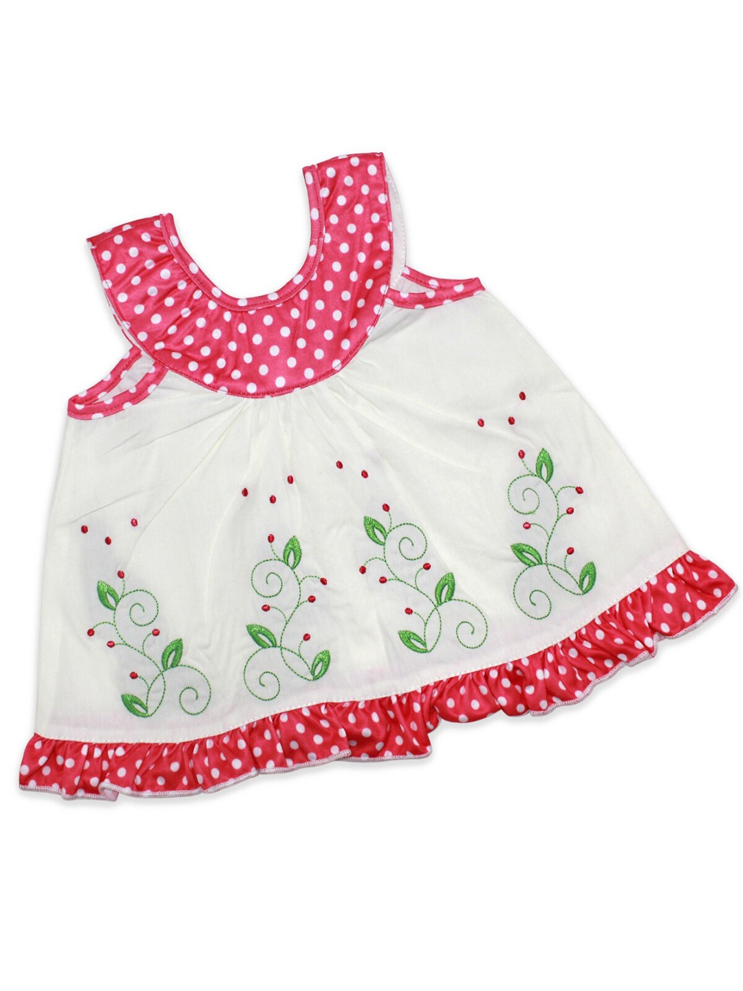 

Born Babies Pink Floral Printed Cotton A-Line Dress