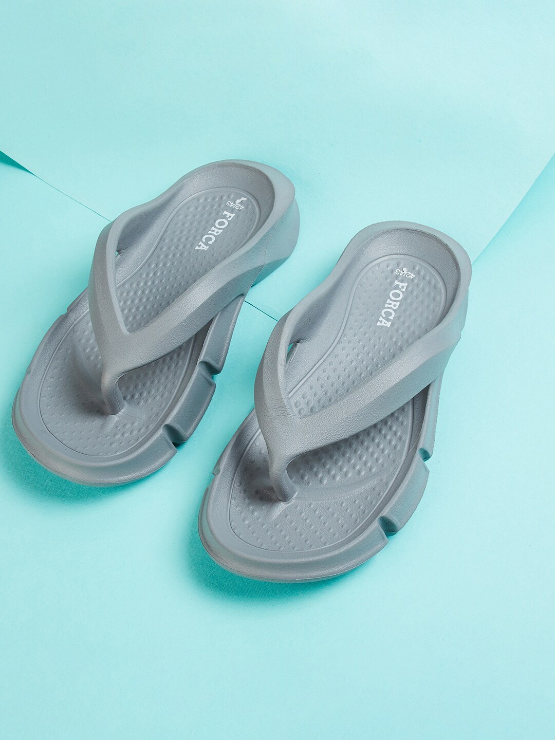 

Forca by Lifestyle Men Grey Rubber Thong Flip-Flops