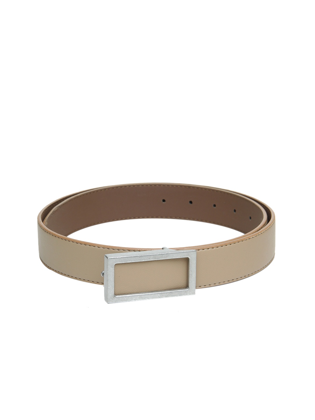 

Calvadoss Women Beige Textured PU Belt