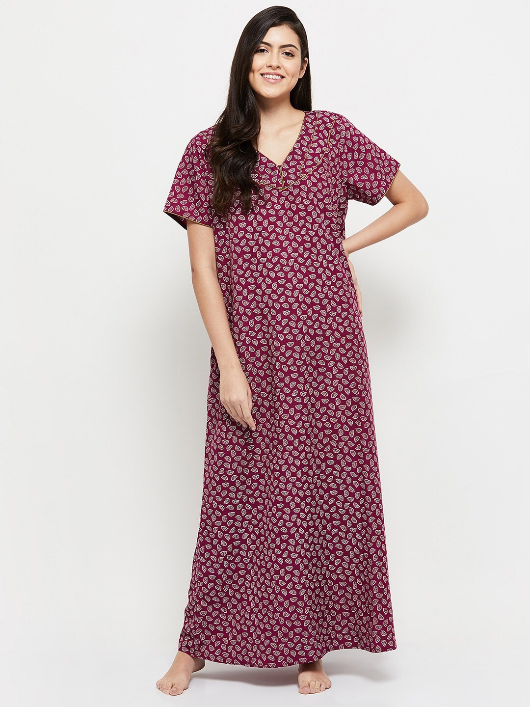 

max Purple Printed Maxi Nightdress PA22WG07PURPLE-PURPLE