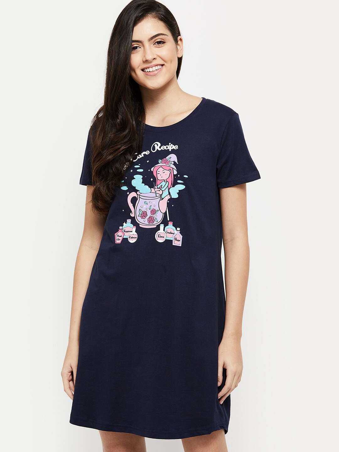 

max Navy Blue Potions Printed Nightdress