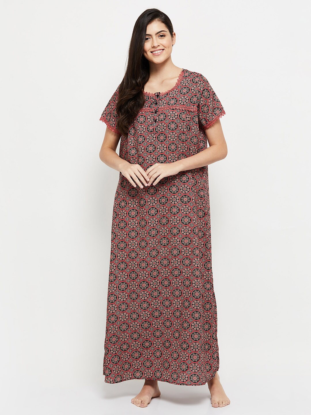 

max Brown Printed Maxi Nightdress