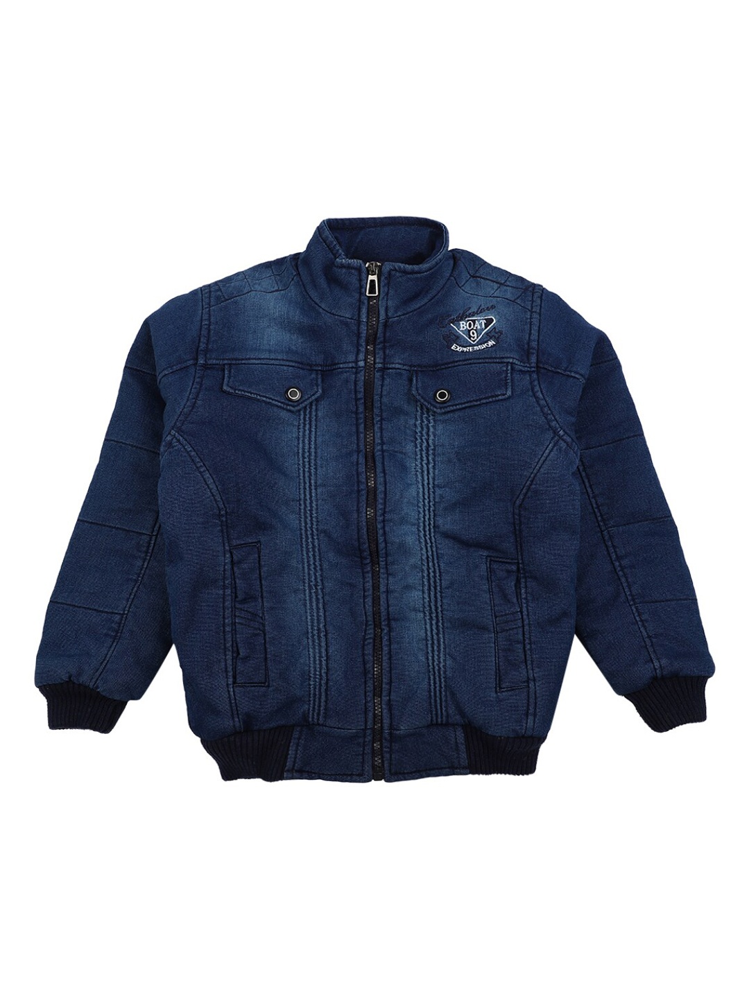 

V-Mart Boys Blue Lightweight Bomber with Patchwork Jacket