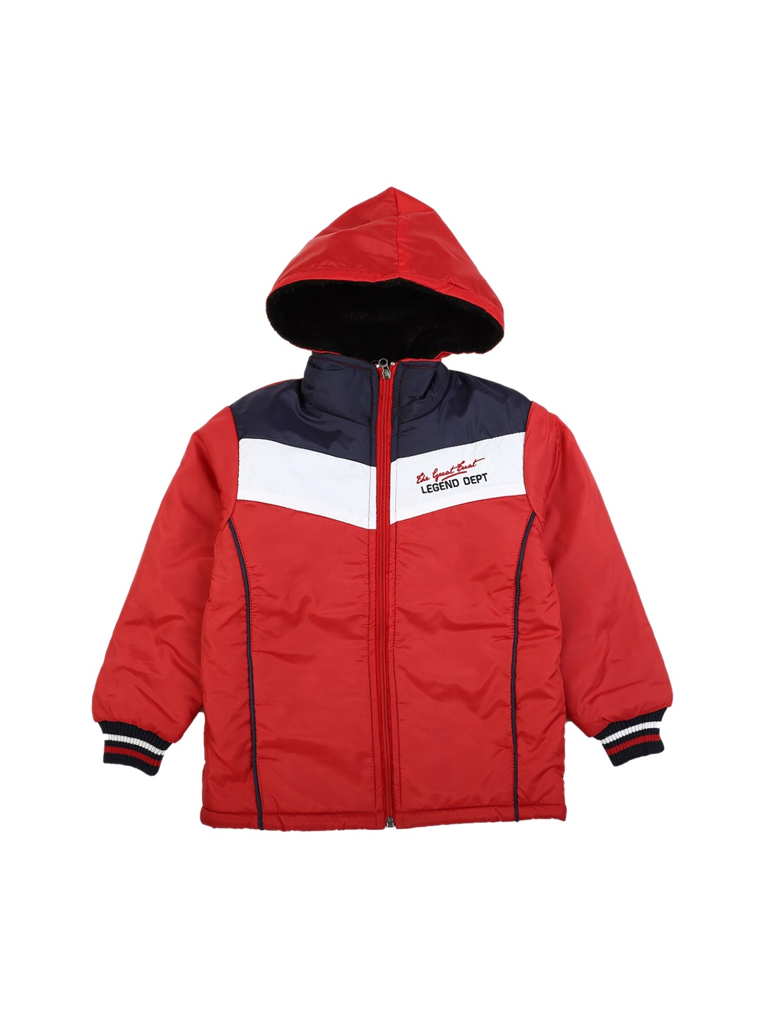 

V-Mart Boys Red White Colourblocked Lightweight Bomber Jacket