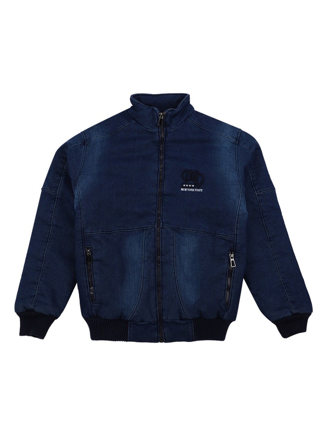 

V-Mart Boys Blue Lightweight Bomber with Patchwork Jacket