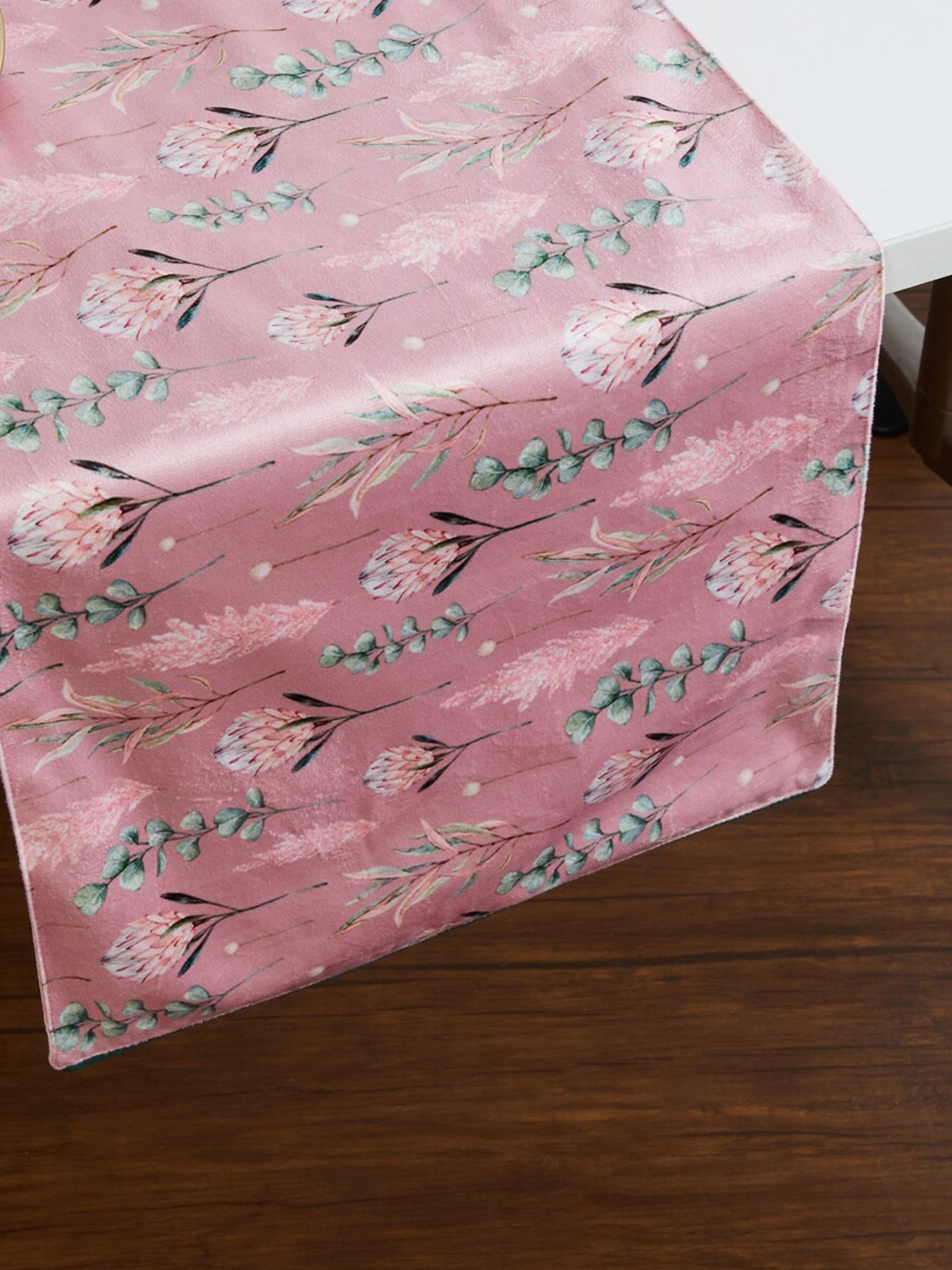 

Home Centre Pink Printed Cotton Table Runner
