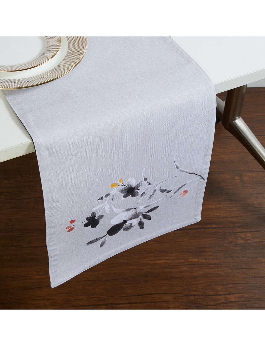 

Home Centre White Floral Printed Cotton Table Runners