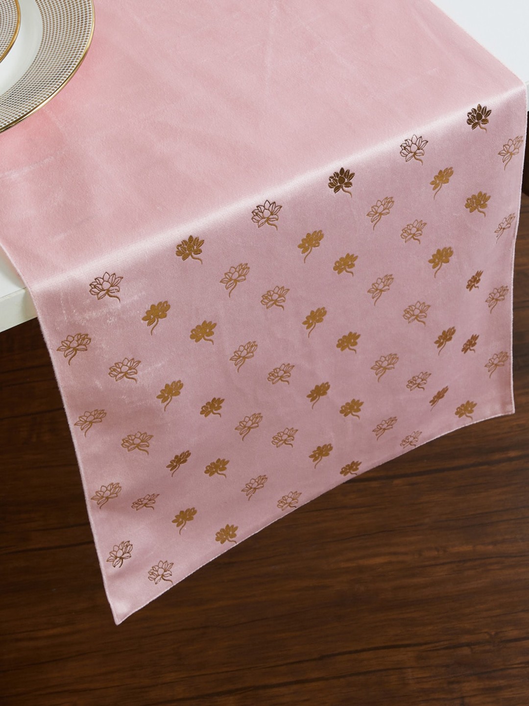 

Home Centre Pink Printed Cotton Table Runner