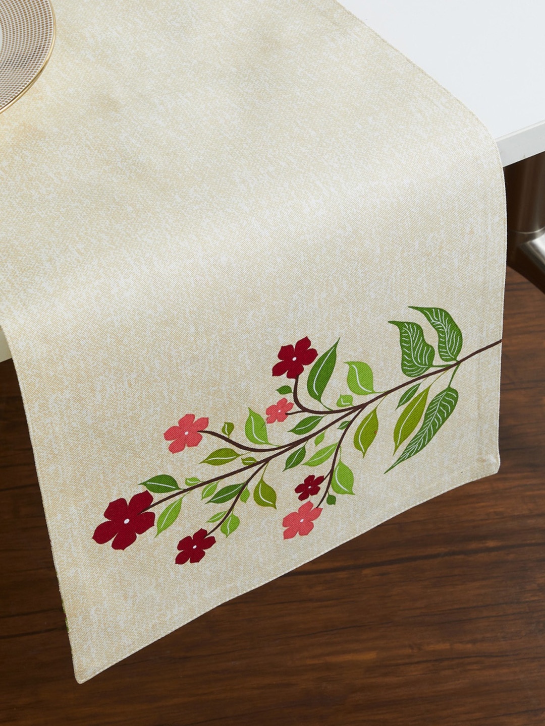 

Home Centre Beige Printed Reversible Cotton Table Runner