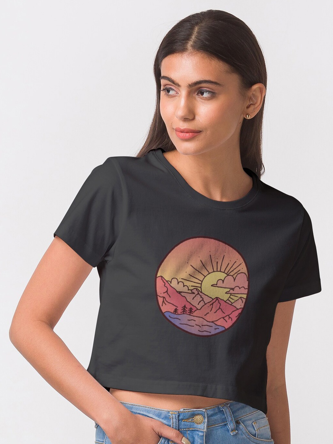 

FashionRack Women Black Printed Antimicrobial T-shirt