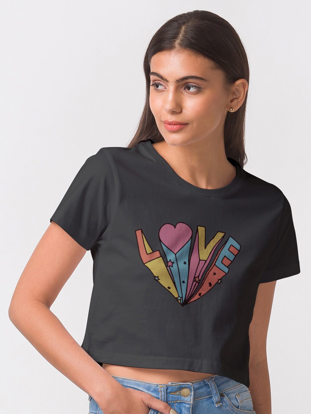 

FashionRack Women Black Typography Printed T-shirt