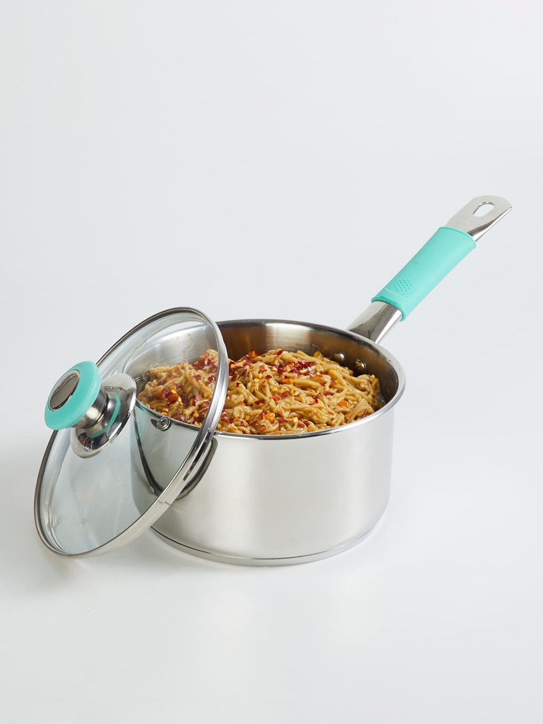 

Home Centre Steel Toned Chef Special Solid Stainless Steel Saucepan With Lid 2.3 L