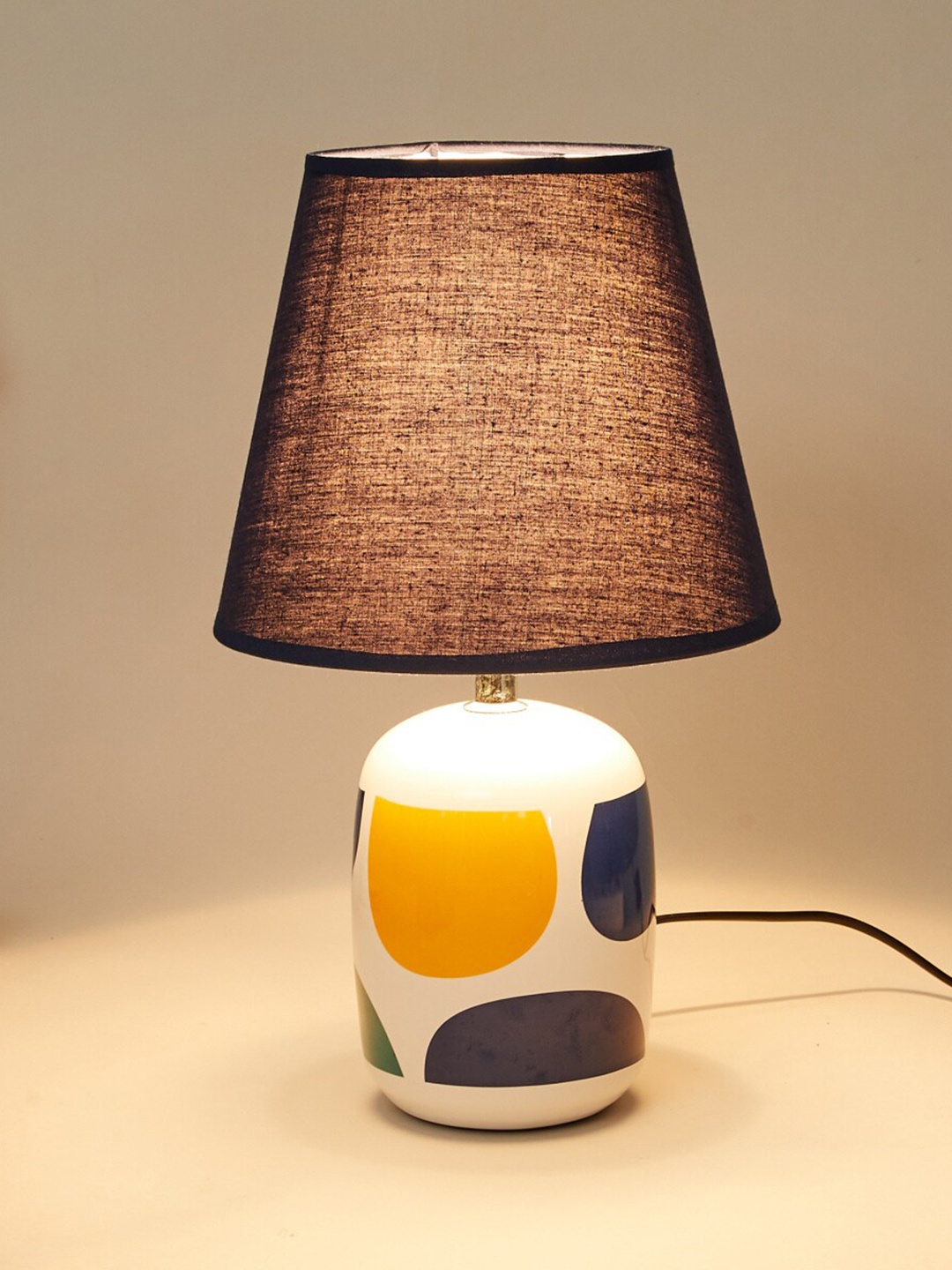 

Beam Printed Ceramic Table Lamp, Navy blue