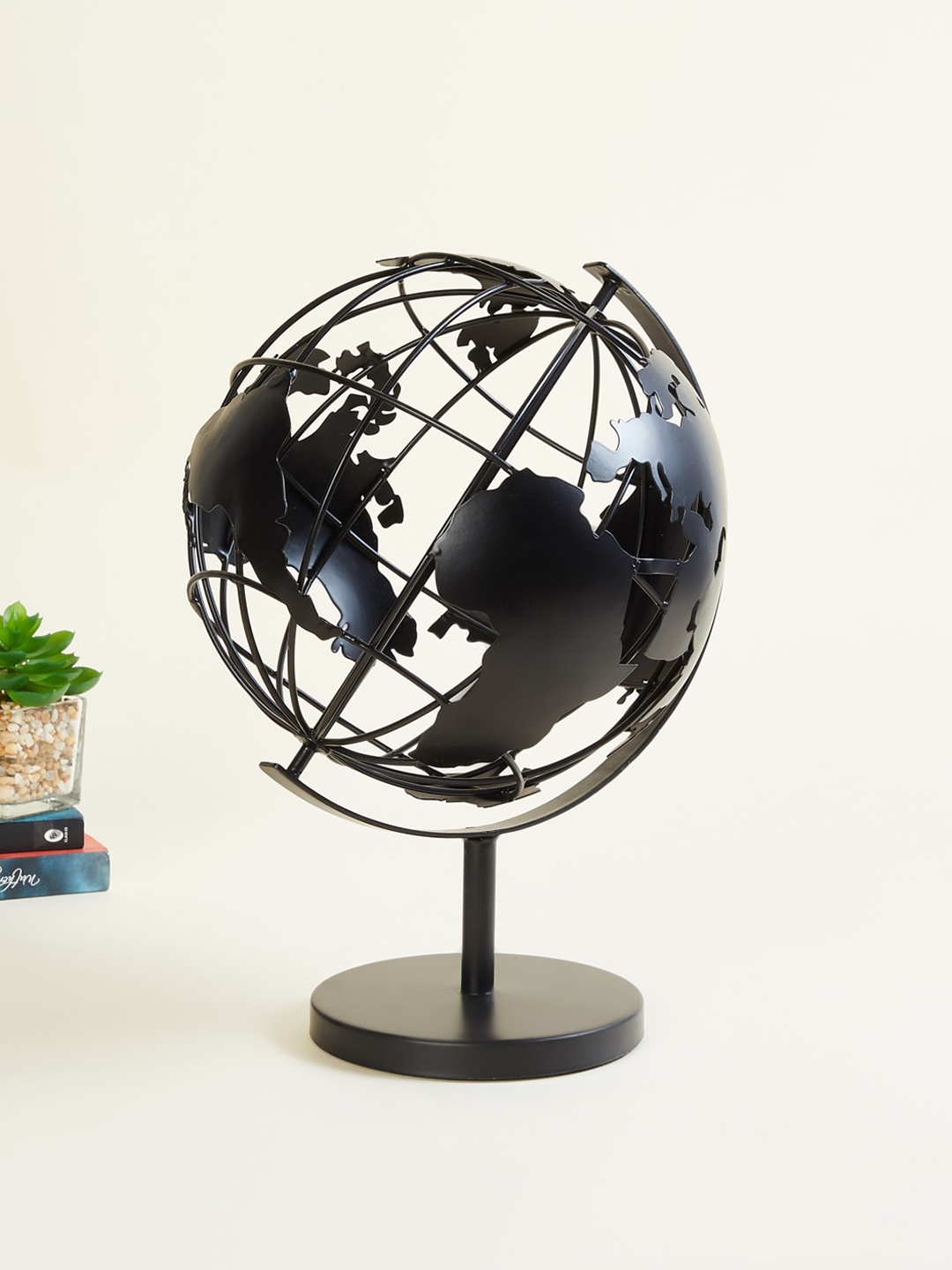 

Home Centre Black Textured Globe With Stand