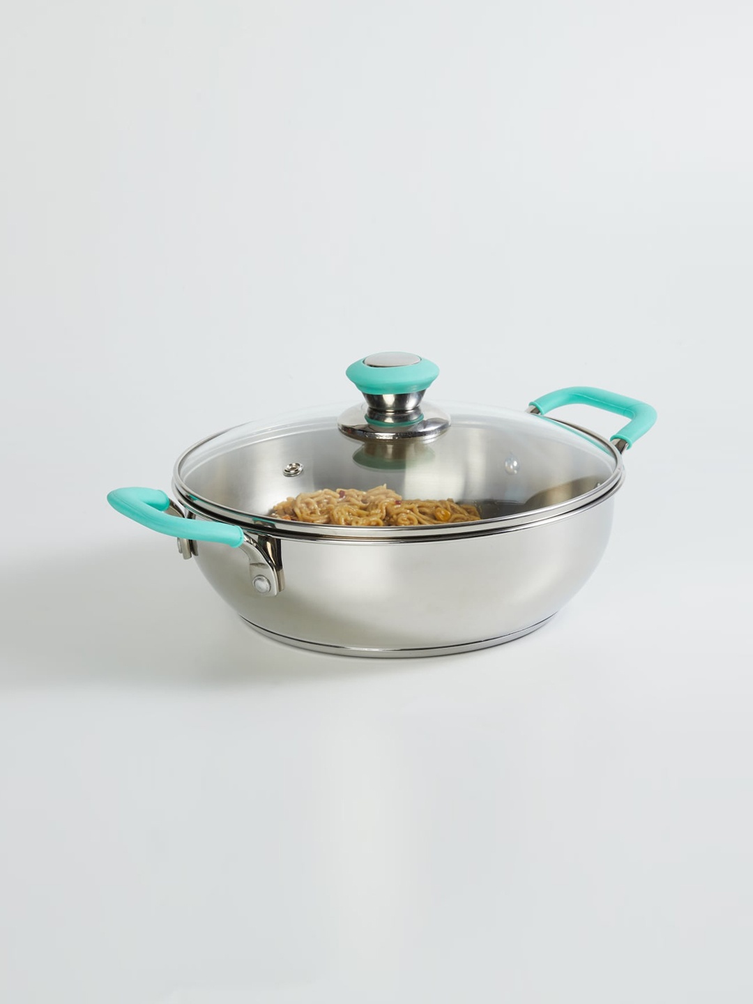 

Home Centre Steel Toned Chef Special Solid Stainless Steel Kadhai With Lid 3L