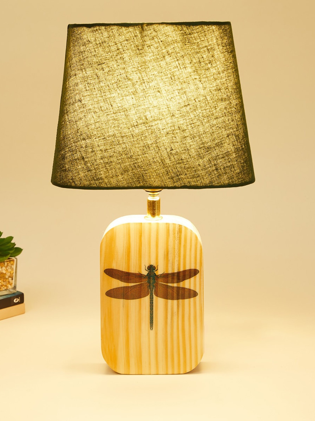 

Home Centre Green & Brown Printed Ceramic Table Lamp, Multi