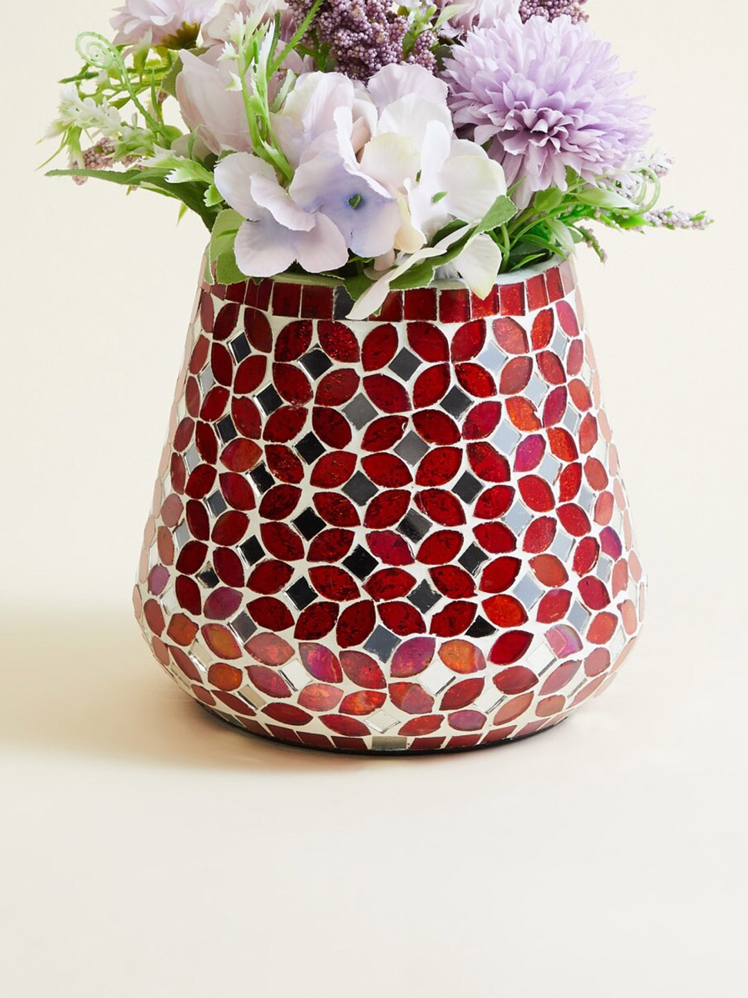 

Home Centre Red Textured Mosaic Vase