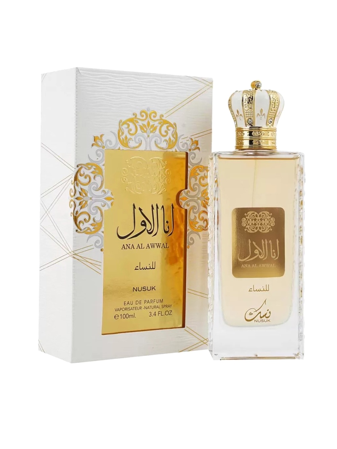 

NUSUK No Gas Ana Al Awwal Eau De Parfum - 100 ml, Gold